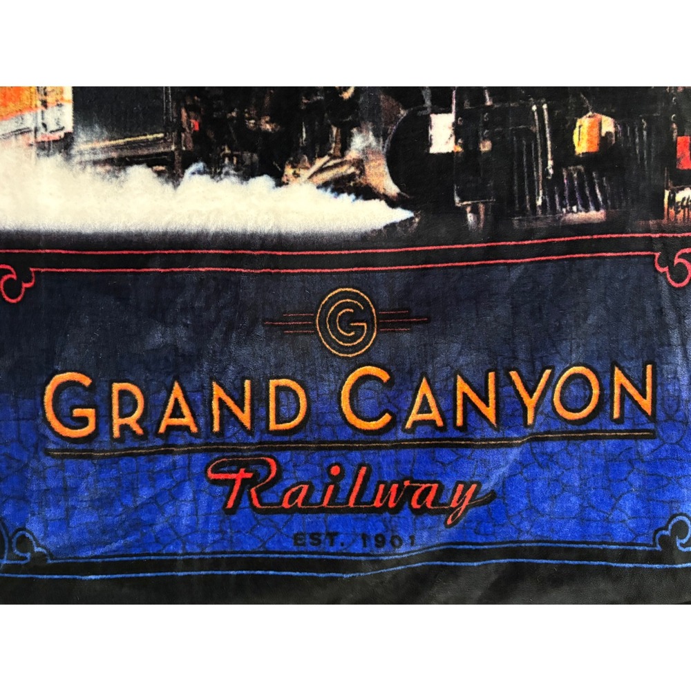 Grand Canyon Vintage Railway Fleece Blanket 5ft x 4ft Steam Engine Southwest - Picture 4 of 8